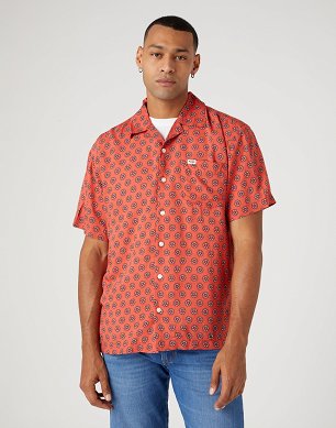Koszula Męska Wrangler 1 Pkt Resort Shirt Paprika W5D5TIR41