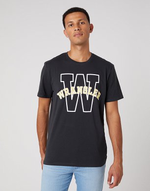 T-shirt Męski Wrangler Graphic Tee Faded Black W7CEEEXV6