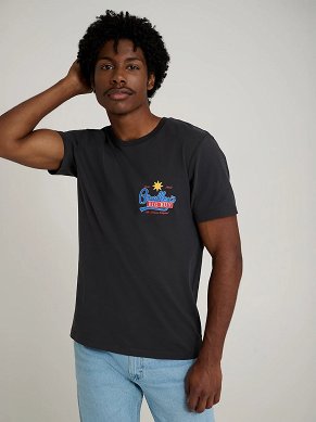 Koszulka Męska Wrangler Bradleys Big Buy Tee Washed Black 112378548