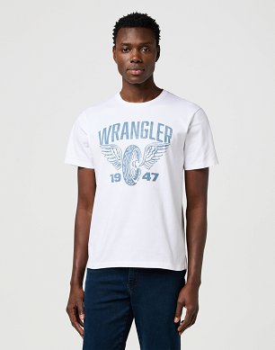 Koszulka Męska Wrangler Americana Tee Worn White 112371475