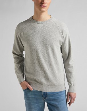 Sweter Męski Lee Raglan Crew Knit Grey Mele L83PKH37