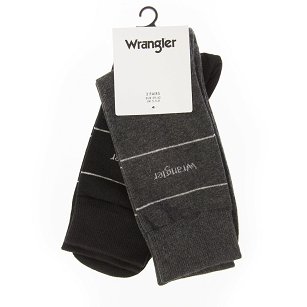 Skarpety Męskie Wrangler 2 Pack Sign Off Socks Dark Grey Mel W0P511X06