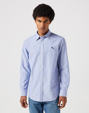 Koszula Męska Wrangler Ls Shirt Oxford Blue W112350481