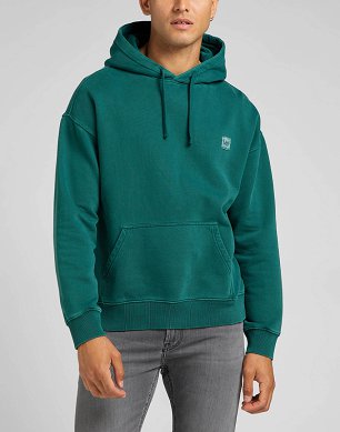 Bluza Męska Lee Core Loose Hoodie Esmeralda L84WTJ96