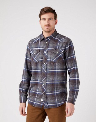 Koszula Męska Wrangler Heritage Shirt Delicioso Brown W5D1LAH38