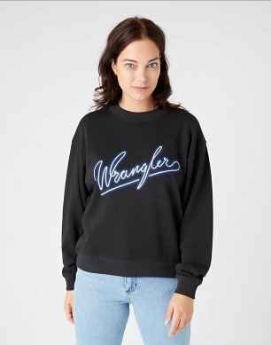 Bluza Damska Wrangler Crew Sweat Faded Black W6Z2HAXV6