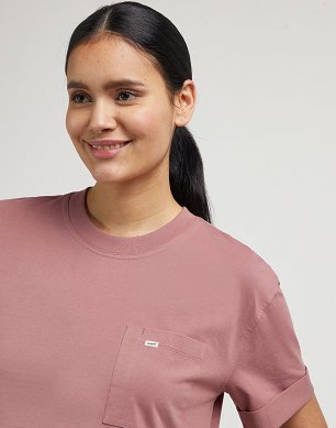 T-shirt Damski Lee Pocket Tee Dark Mauve LQ63UWA65