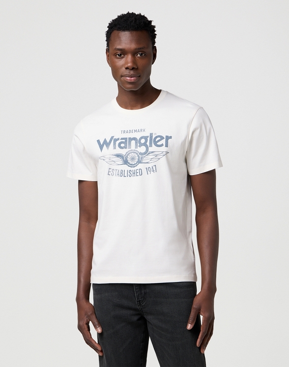 Koszulka Męska Wrangler Americana Tee Worn White 112371417