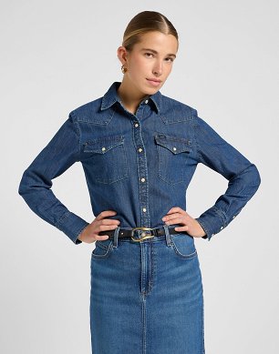 Koszula Damska Lee Regular Western Shirt Denim Stacks 112370983