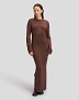 Sukienka Damska Lee Knitted Maxi Sukienki Shaved Chocolate 112385700