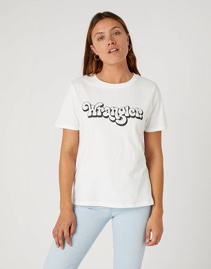 T-shirt Damski Wrangler Regular Tee Wornwhite W7N4D3W03