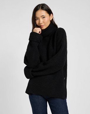 Sweter Damski Lee Wide Cuff Turtle Neck Unionall Black 112371056