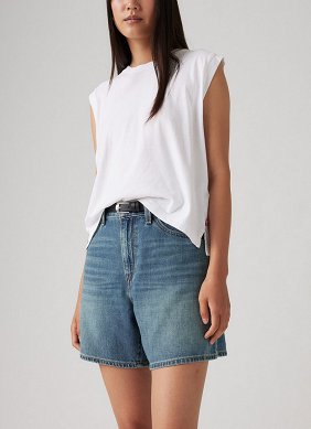 Szorty Damskie Levi`s® High Rise Baggy Linen+ Denim Stop Flaxing Short A9311-0017