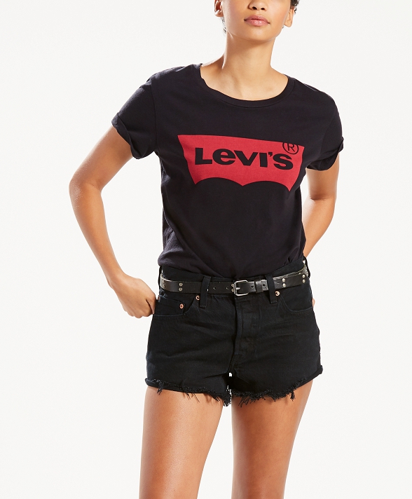 T-shirt Damskie LEVIS The Perfect Tee LARGE BATWING Black GRA  17369-0201