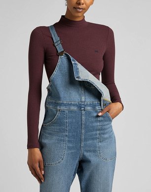 Koszulka Damska Lee Ribbed Ls High Neck Boysenberry L40HIP34