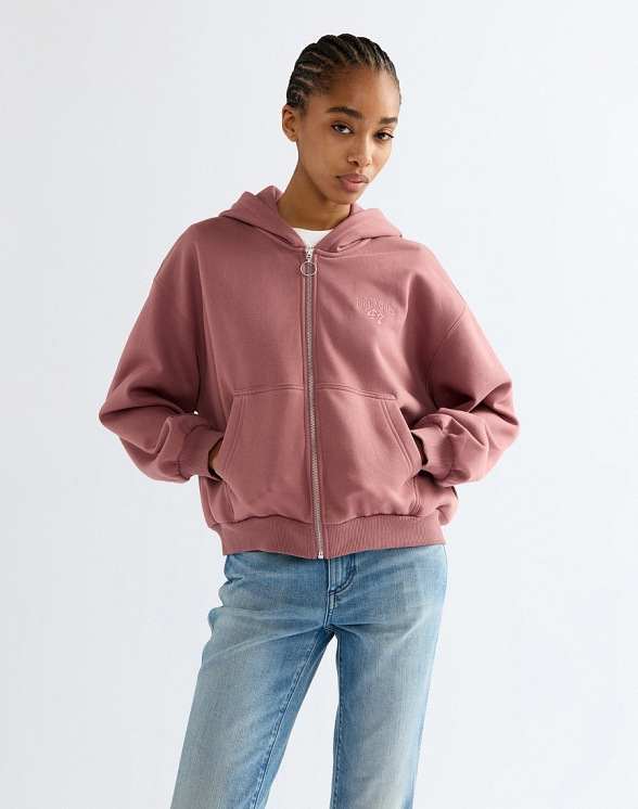Bluza Damska Wrangler Oversized Zip Up Rose Brown 112386836