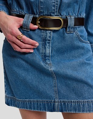 Pasek Damski Lee Oval Buckle Belt Dark Brown 112388110