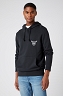 Bluza Męska Wrangler Biker Hoodie Faded Black W6F4HAXV6