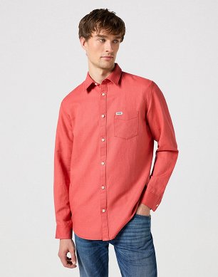 Koszula Męska Wrangler Ls 1 Pkt Shirt Burnt Sienna W112352185