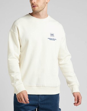 Bluza Męska Lee Workwear Crew Sws Ecru L84MTJNQ