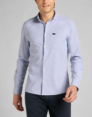 Koszula Męska Lee Slim Button Down Washed Blue L66XRTLR