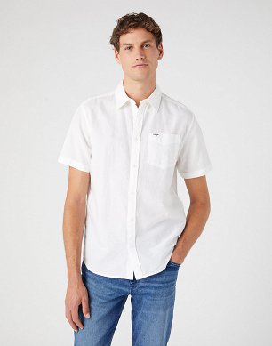 Koszula męska Wrangler Ss 1 Pkt Shirt White W5K0LO989