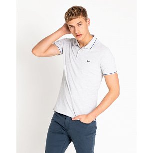 T-shirt Męski Lee Pique Polo Sharp Grey Mele L61ARL03