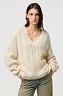 Sweter Damski Wrangler V Neck Cable Knit Ivory 112370801