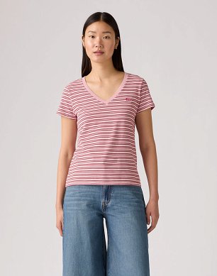 T-shirt Damski Levi`s® Perfect V Neck Clara Stripe Zephyr Jersey 85341-0123