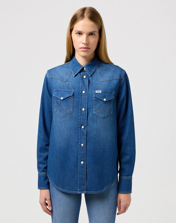 Koszula Damska Wrangler Heritage Shirt Dark Wash W112350625