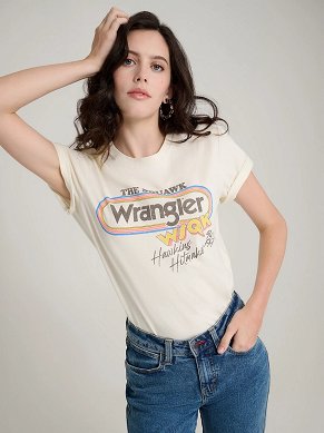 Koszulka Damska Wrangler Wskq Tee Marshmallow 112378559