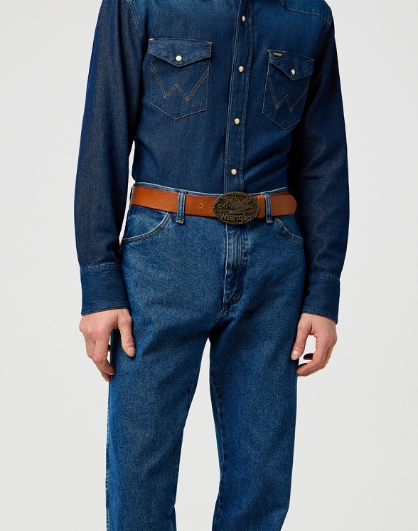 Pasek Męski Wrangler W Eagle Belt Cognac 112372620