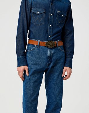 Pasek Męski Wrangler W Eagle Belt Cognac 112372620