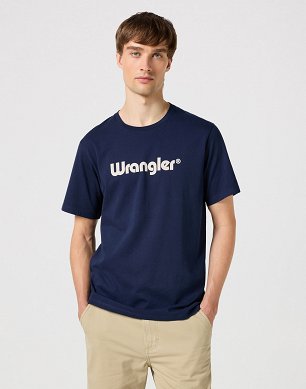 Koszulka Męska Wrangler Logo Tee Navy W112350524