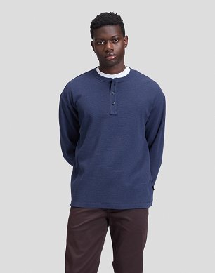 Koszulka Męska Lee Ls Henley Indigo Heather 112386333