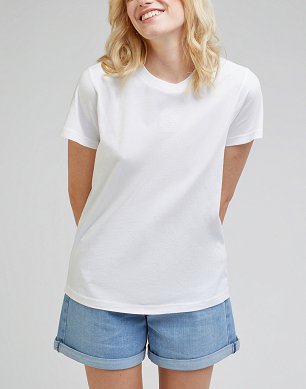 T-shirt Damski Lee Small Logo Tee Bright White L49EEHLJ