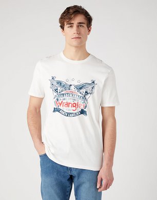 T-shirt Męski Wrangler Americana Tee Whisper White W70PEEW01