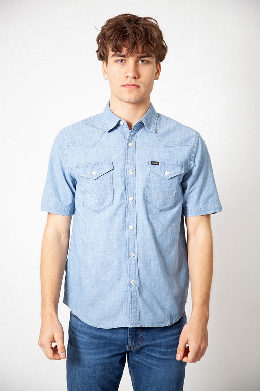 Koszula Męska Wrangler Ss Western Shirt Heritage Fade 112378500