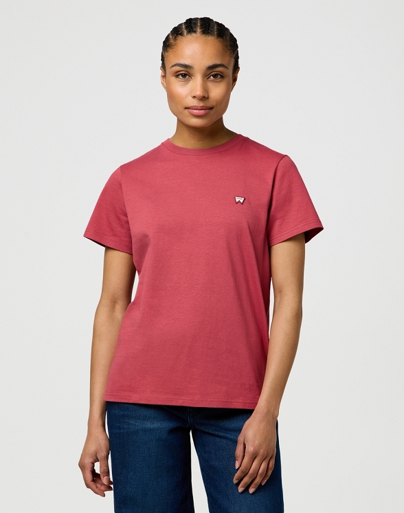 Koszulka Damska Wrangler Sign Off Tee Earth Red 112370739
