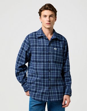 Koszula Męska Wrangler Overshirt Dark Blue 112371407