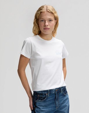 Koszulka Damska Lee Logo Tee Bright White 112377788