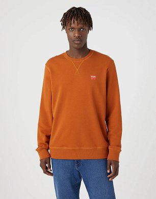 Bluza Męska Wrangler Sign Off Crew Nutmeg Brown W661HAH02