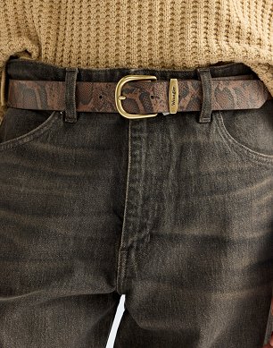 Pasek Męski Wrangler Snake Belt Dark Brown 112387413