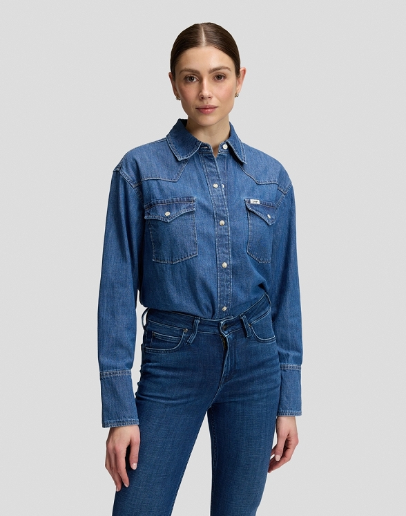 Koszula Damska Lee Essential Western Shirt Ripe Berry 112385647