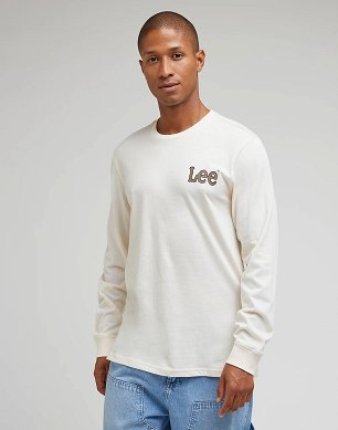 T-shirt Męski Lee Essential Ls Tee Ecru LL97FQNQ