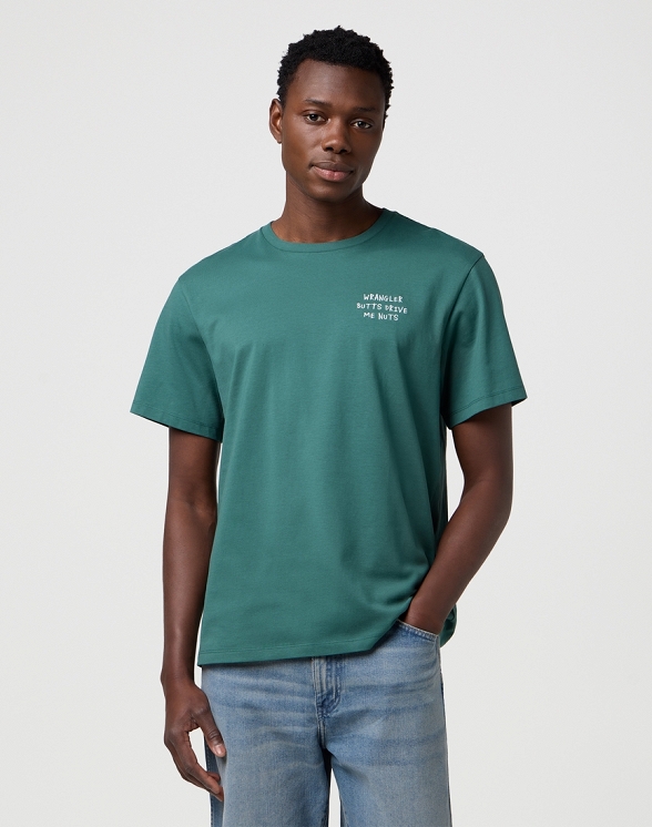 Koszulka Męska Wrangler Embroidery Tee Bistro Green 112371491