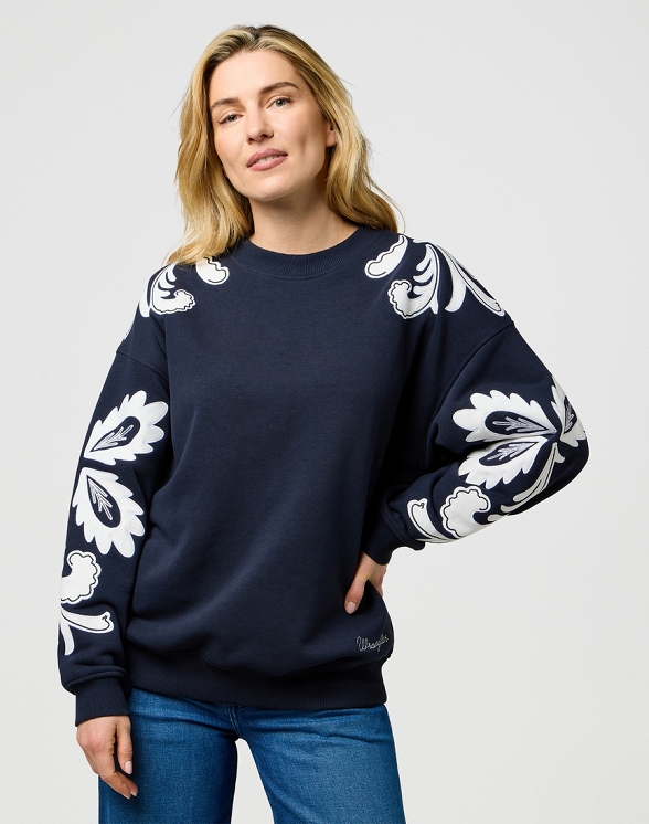 Bluza Damska Wrangler Applique Swearshirt Dark Navy 112370734
