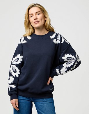 Bluza Damska Wrangler Applique Swearshirt Dark Navy 112370734