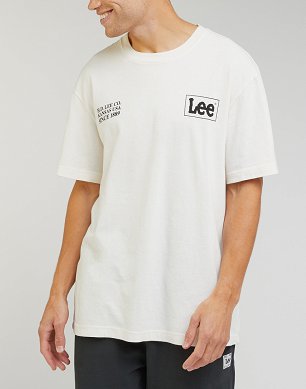T-shirt Męski Lee Loose Logo Tee Ecru LL05FPNQ