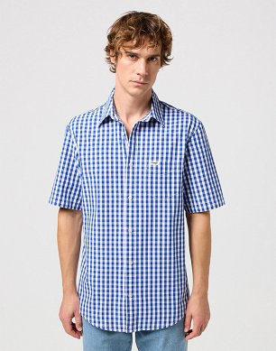 Koszula Męska Wrangler Ss 1 Pkt Shirt Sodalite Blue 112350568